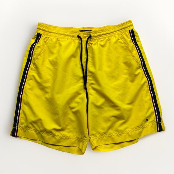 Tommy Hilfiger Mens Swim Trunks Shorts Yellow XL Drawstring Swimwear Beach Pool - Picture 1 of 14
